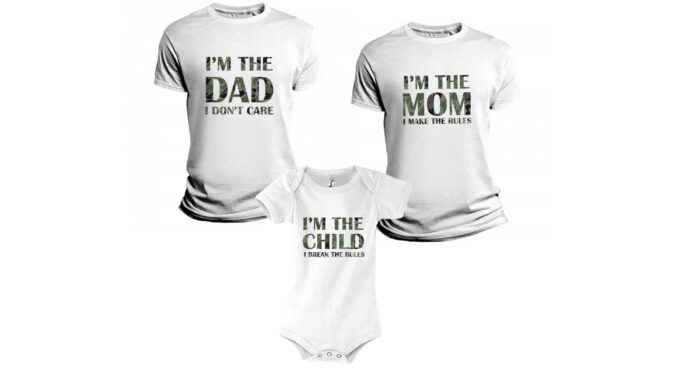 Οικογενειακό σετ Mom Dad Child army print - Image 5