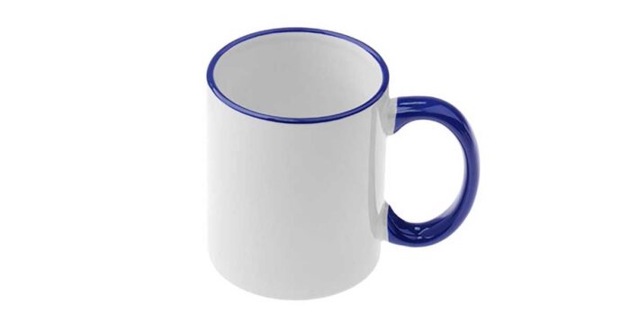 Κούπα Λευκή με Μπλε Χείλος και Χερούλι με Εκτύπωση - Image 2