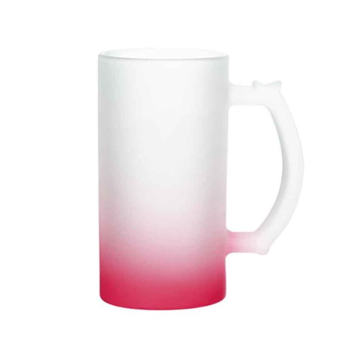 Κόκκινο Frosted Ποτήρι μπύρας με το Σχέδιο σας - Image 1