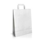 Πλακέ Χάρτινη τσάντα Λευκή 32x41+16cm