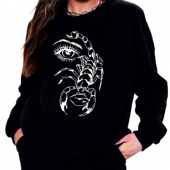 fouter-skorpios-mati-me-ektiposi-fouter-skorpios-stampariseto Σκορπιός Φούτερ χωρίς κουκούλα - Image 1