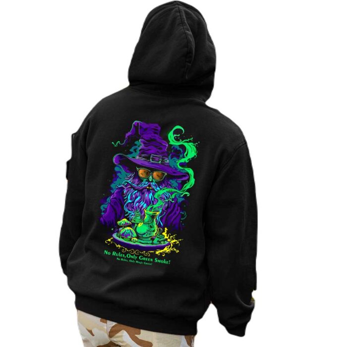 No Rules Only Green Smoke Wizard φούτερ με κουκούλα - Image 1