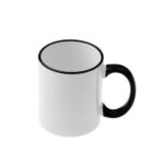 Κούπα Λευκή με Μαύρο Χείλος και Χερούλι με Εκτύπωση