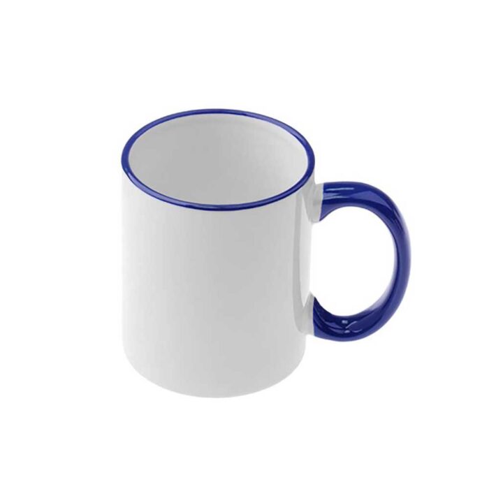 Κούπα Λευκή με Μπλε Χείλος και Χερούλι με Εκτύπωση - Image 1