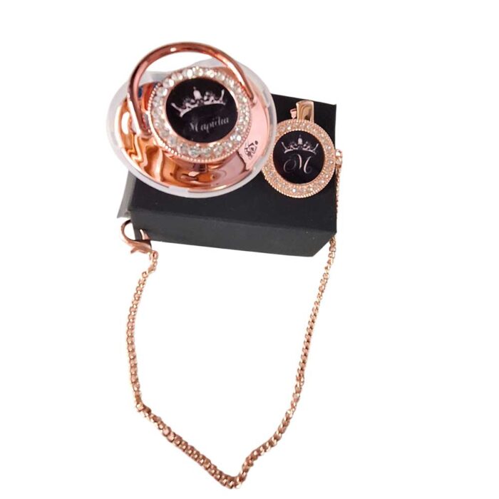 Πιπίλα με Κορώνα και Όνομα Μαρίλια custom εκτύπωση Μπρονζέ - Image 1