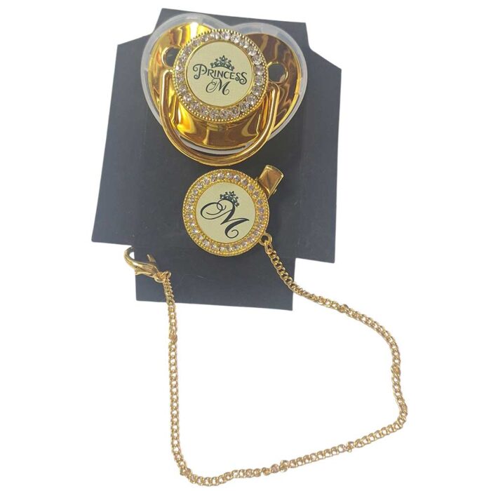 Πιπίλα με Κορώνα Princess custom εκτύπωση χρυσή - Image 1