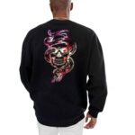 Νεκροκεφαλή με φίδι Φούτερ χωρίς κουκούλα