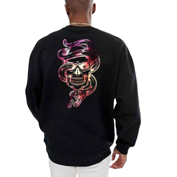 Νεκροκεφαλή με φίδι Φούτερ χωρίς κουκούλα - Image 1