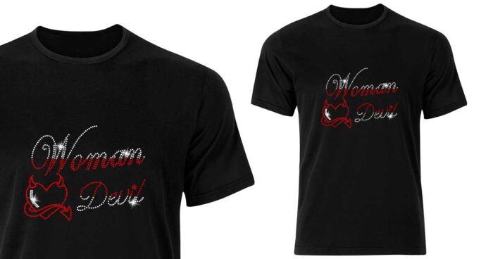T-shirt με Strass Woman Devil - Image 3
