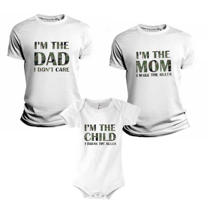 Οικογενειακό σετ Mom Dad Child army print - Image 1