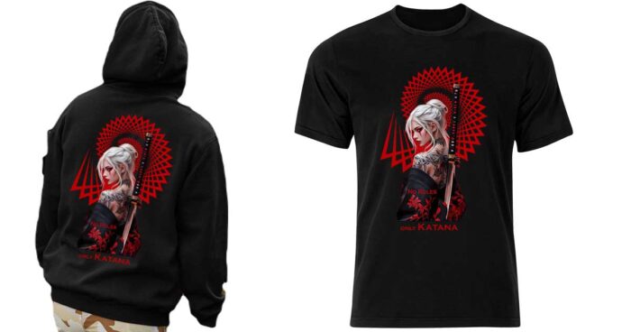 No Rules Only Katana φούτερ με κουκούλα - Image 4