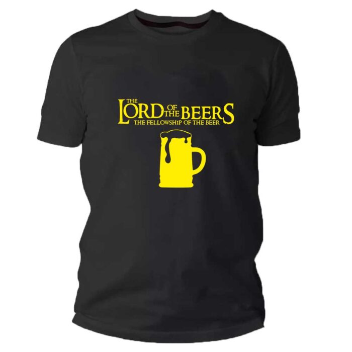 tshirt-lord-of-the-beers-kitrino-stampariseto Lord of the beers Tshirt - Image 1