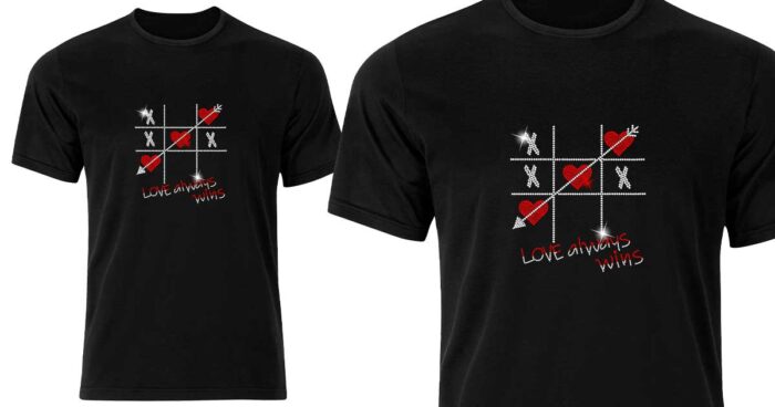 T-shirt με Strass Triliza Heart Love - Image 3