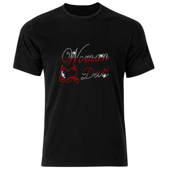 T-shirt με Strass Woman Devil - Image 1