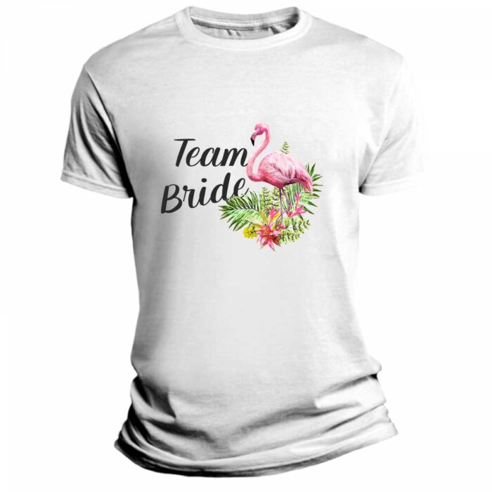 Team Bride flamingo Tshirt - Image 1